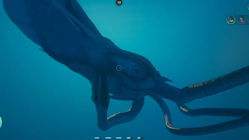 Subnautica 2 Deep Wing Mother Whale — close-up of whale-like leviathan with tentacle appendages in blue deep water