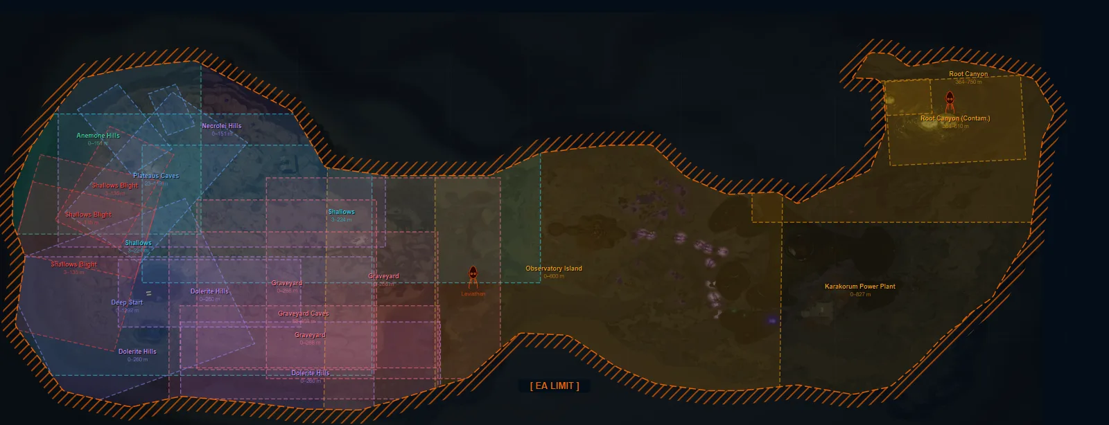 Subnautica 2 map — official Early Access biome map